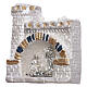 Nativity in a white castle terracotta magnet Deruta s2