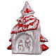 Magnet snowy red Christmas tree and Nativity Scene in Deruta terracotta s2