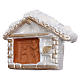 Magnet white hut with golden finishings and Nativity Scene in Deruta terracotta s2