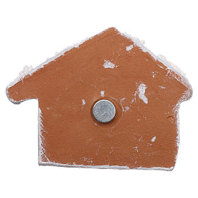 Calamita capanna bianca con finiture oro e Natività terracotta Deruta s3