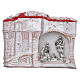Magnet aus Terrakotta von Deruta mit weißen Häuschen und mit Heiliger Familie s1