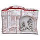 Magnet with Nativity in Deruta terracotta, white houses s1
