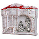 Magnet with Nativity in Deruta terracotta, white houses s2