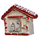 Magnet with Nativity in Deruta terracotta, red, golden and white s2