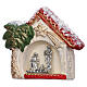 Magnet hut with golden palm tree and Nativity terracotta of Deruta s2
