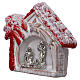 Magnet house with shiny red palm tree and Holy Family terracotta of Deruta s2