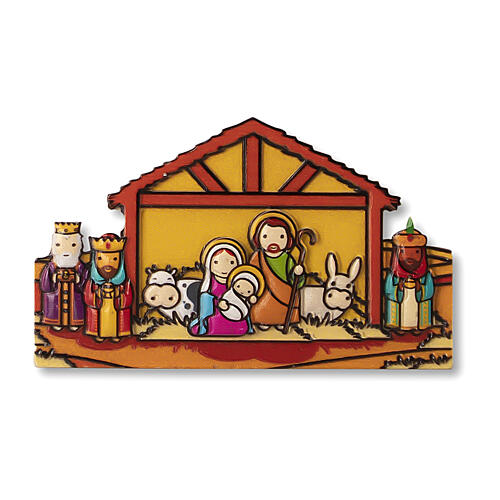 Weihnachtsmagnet mit Weihnachtskrippe, Heiligen Drei Kőnigen, Gebet "Komm Kind Jesus" 1