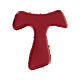 Roter Mini-Magnet mit Tau-Symbol aus echtem Leder s1