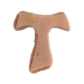 Magnes Tau beżowy, prawdziwa skóra, 2cm