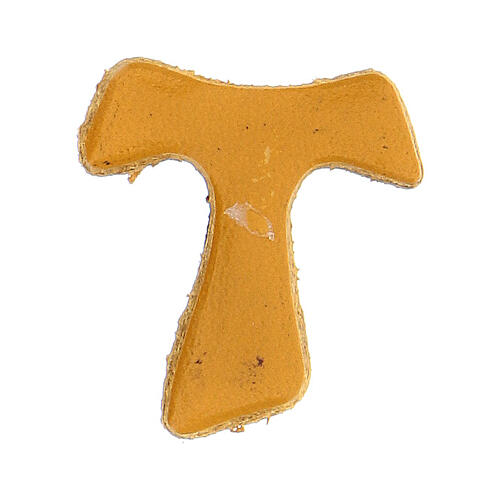Magnes Tau,prawdziwa skóra, żółty, 2,5x2 cm 1