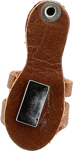 Imán zapatilla fraile verdadero cuero marrón 3 cm 3