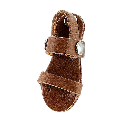 Magnet in Form einer Franziskaner-Sandale aus braunem Echtleder, 3,5 cm 2