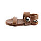 Aimant sandale moine miniature en cuir véritable marron s1