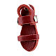 Aimant sandale moine miniature en cuir véritable rouge s2