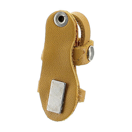 Franciscan sandal yellow real leather magnet 3.5 cm 3