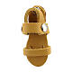 Aimant sandale moine miniature en cuir véritable jaune s2
