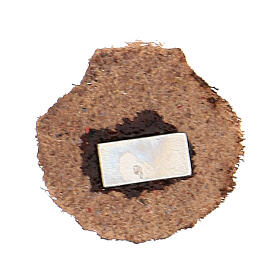 Mini-Magnet in Form einer Jakobmuschel aus braunem Echtleder