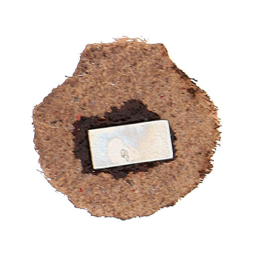 Aimant miniature coquille de Saint Jacques de Compostelle cuir véritable marron 2