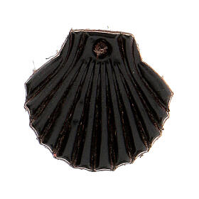 St. James shell magnet black leather 2 cm