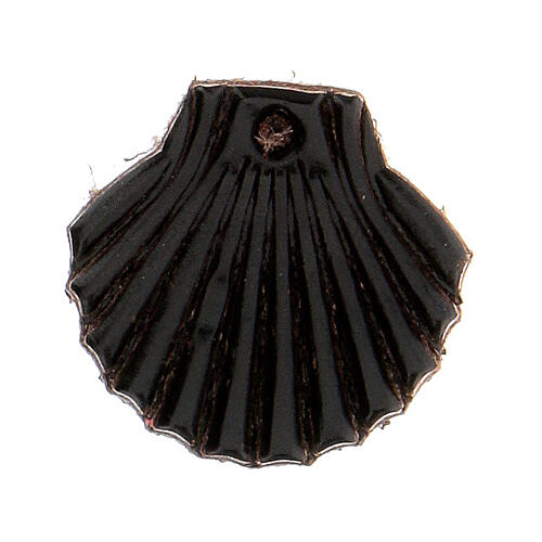 Íman miniatura concha Santiago couro verdadeiro preto 1