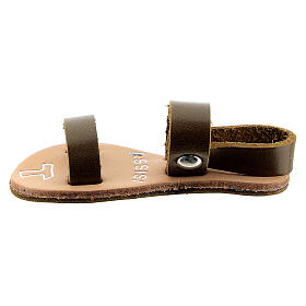 Aimant miniature sandale franciscaine Assise cuir véritable