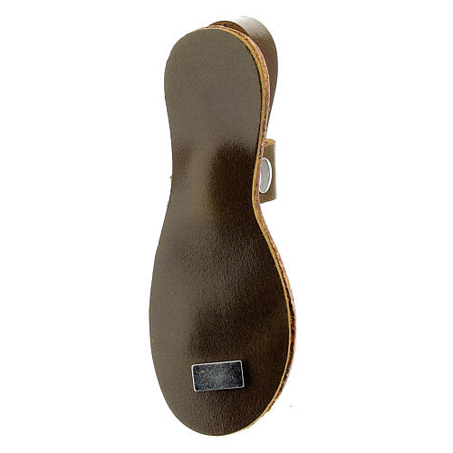 Aimant miniature sandale franciscaine Assise cuir véritable 3