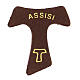 Brown leather magnet with golden Tau Assisi s1