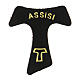Black leather magnet with golden Tau Assisi s1