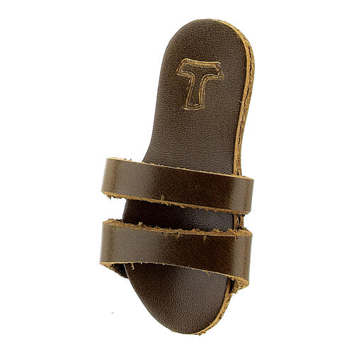 Franciscan slipper magnet with Tau in real leather 2