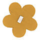 Magnet of Our Lady of Lourdes in real yellow leather with flower 5 cm s2