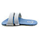 Aimant sandale franciscaine bleue claire Tau cuir véritable 6 cm s1