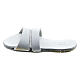 Aimant sandale franciscaine blanche Tau 6 cm cuir véritable s1