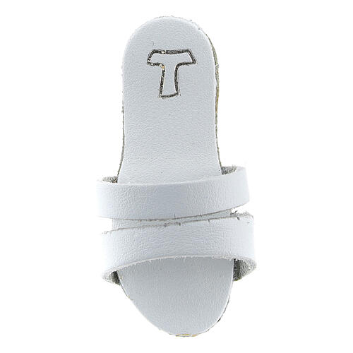 Magnes franciszkański sandał biały, prawdziwa skóra, 6cm 2