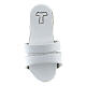 White Franciscan sandal magnet with Tau 2 1/2 in real leather s2