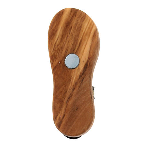 Magnet aus Olivenbaumholz in Form einer Sandale, 7 x 3 cm 4