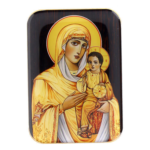 Magnes z drewna Matka Boska Kazanijska, 10 cm 1