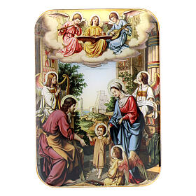 Magnete Sacra Famiglia in legno 10 cm