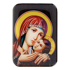 Magnete Madonna Korzunskaya in legno 10 cm