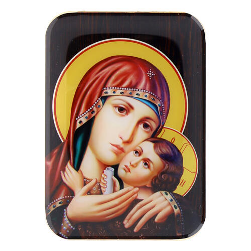 Magnes z drewna Matka Boska Korzunskaya, 10 cm 1