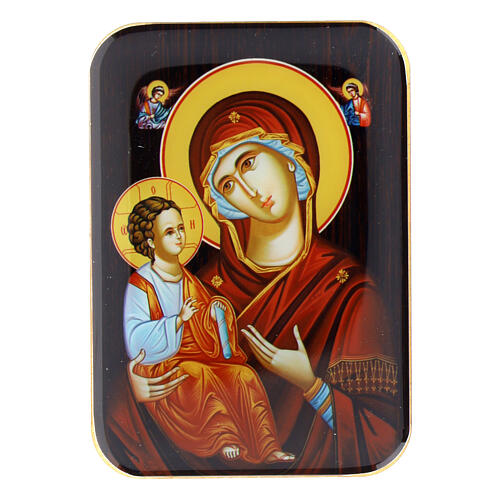 Wooden magnet of the Mother of God of Jerusalem, 4 in 1