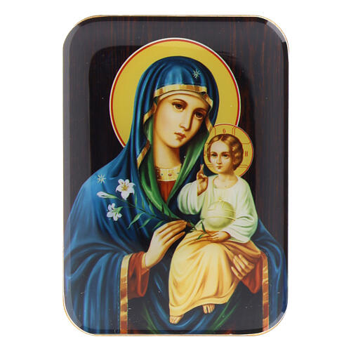 Wooden magnet of the Mother of God Neuviadaemiy Zvet, 4 in 1