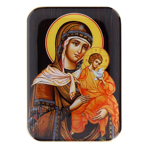 Wooden magnet of the Mother of God of Konev, 4 in 1