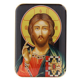 Wooden magnet of the Christ Pantocrator, 4 in