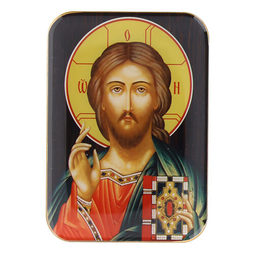 Wooden magnet of the Christ Pantocrator, 4 in 1