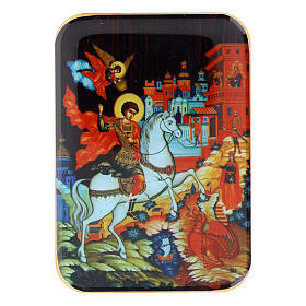 Wooden magnet of St. George on his horse, 4 in
