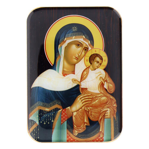 Wooden magnet of the Konevskaya Mother of God, 4 in 1