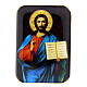 Holzmagnet Christus Pantokrator mit Heiliger Schrift Buch, 10 cm s1