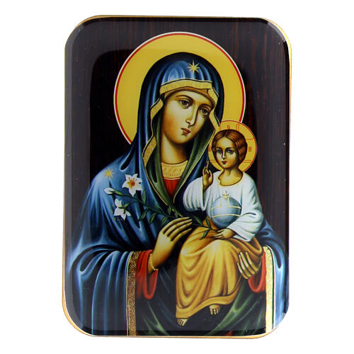 Mother of God Neuviadaemiy Zvet, wooden magnet, 4 in 1