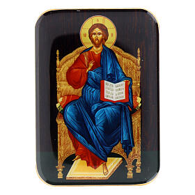 Christ Enthroned, wooden magnet, 4 in