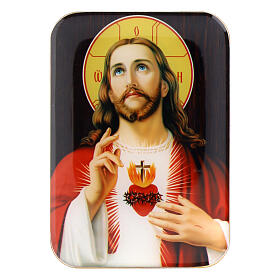 Sacred Heart of Jesus, wooden magnet, 4 in